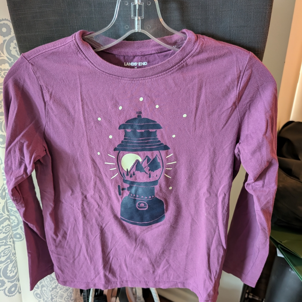 Lands' End Purple Long Sleeve Tee Soft Cotton Blend